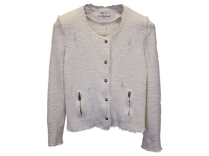 Iro Agnette Tweed-Jacke aus weißer Baumwolle