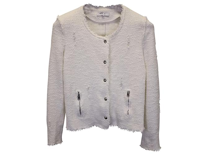 Iro Agnette Tweed Jacket in White Cotton  ref.1053137