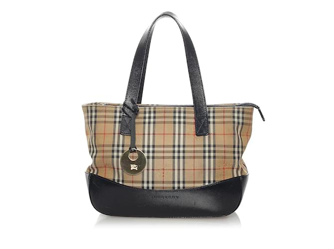 Burberry Nova Check Handbag Brown Cloth  ref.1053153