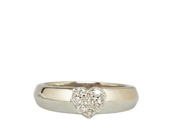 & Other Stories K18WG White Gold Diamond Heart Pave Ring 9.5 in Excellent Condition Silvery Metal  ref.1053188