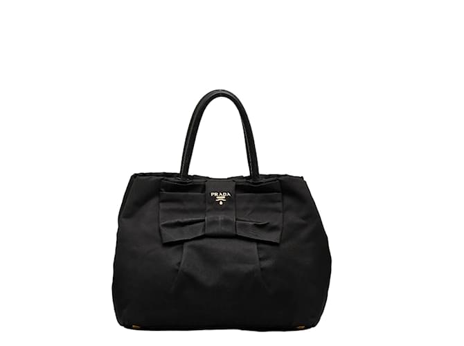 Prada Tessuto Fiocco Tote Bag BN1601 Black Cloth  ref.1053193