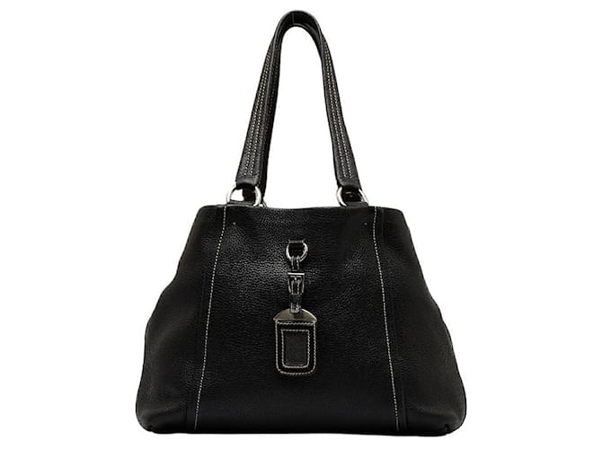 Prada Leather Tote Bag Black Pony-style calfskin  ref.1053201