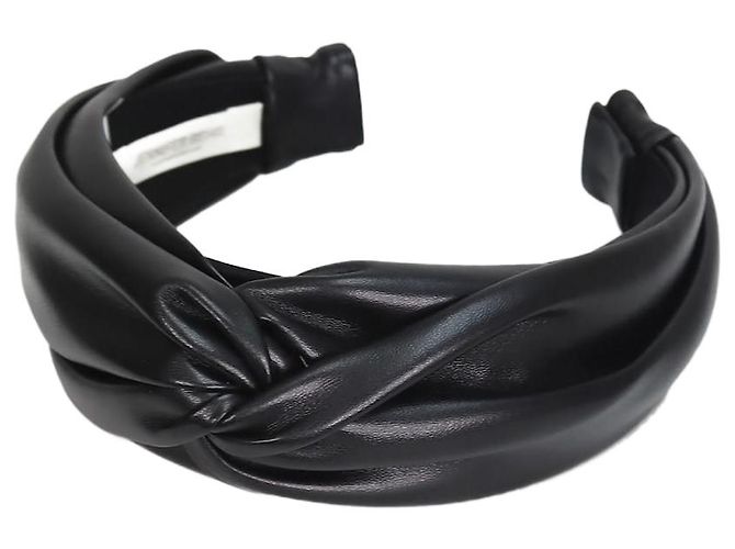 Jennifer Behr Tiara de couro com nó preto