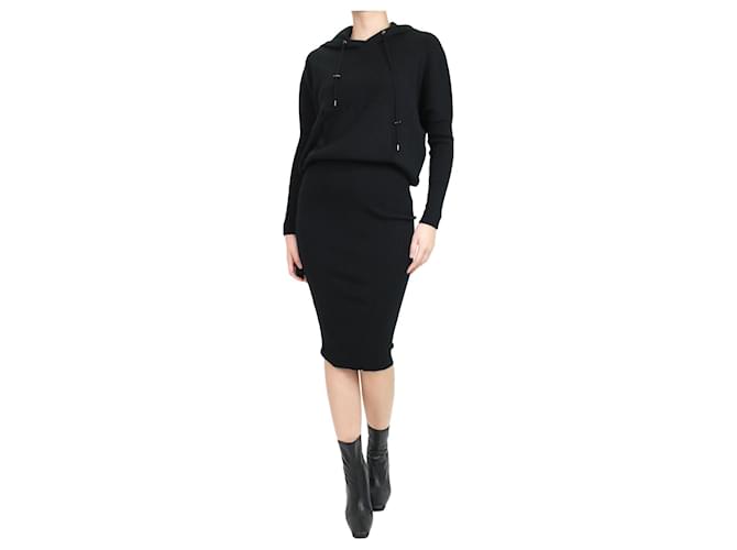 Tom Ford Black hooded ribbed knit midi dress - size XS Cashmere  ref.1053221
