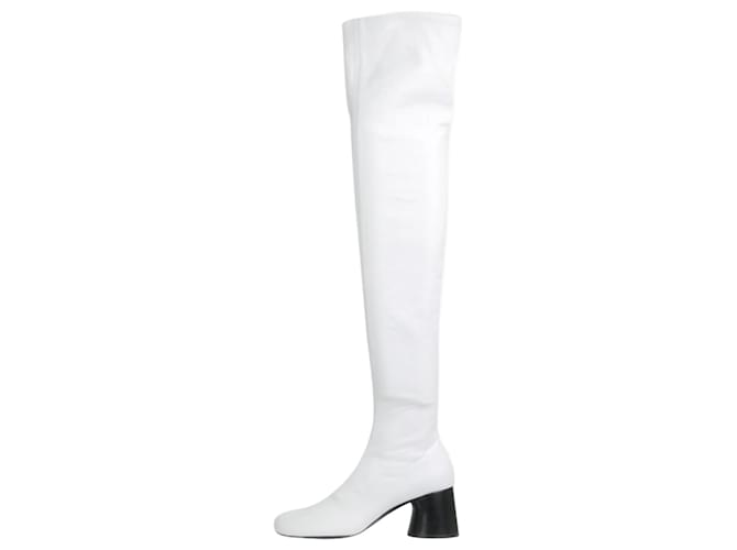 Khaite Bottes hauteur genou en cuir blanc - taille EU 38  ref.1053228