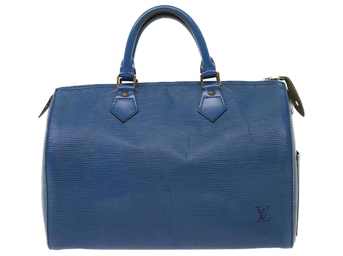 Louis Vuitton Speedy 30 Blue Leather  ref.1053356