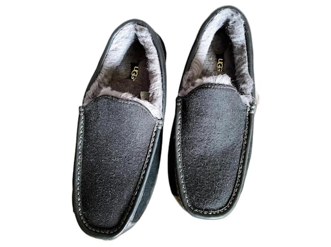 New Ascot UGG Pure fur-lined moccasins Black Leather  ref.1053510