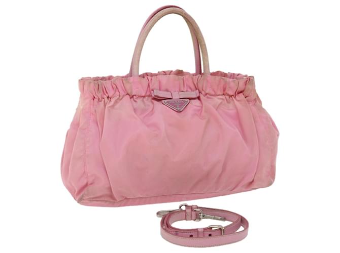 Prada Handtasche Nylon 2weg Pink Auth ep1459  ref.1053606