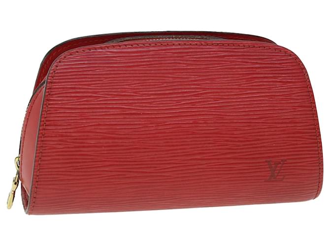 LOUIS VUITTON Epi Dauphine PM Pouch Red M48447 LV Auth 51991 Leather  ref.1053669