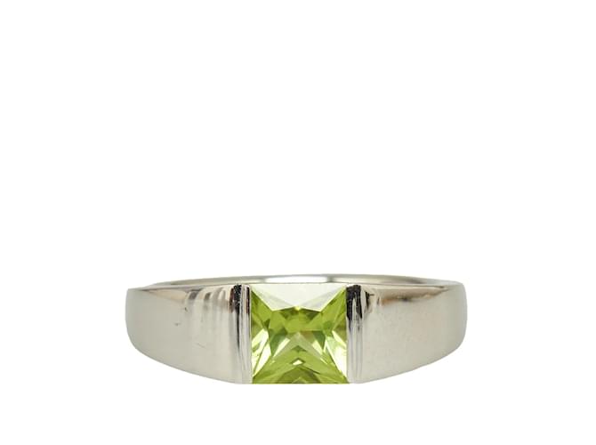 & Other Stories 18k Gold Peridot Ring Silvery Metal  ref.1053873