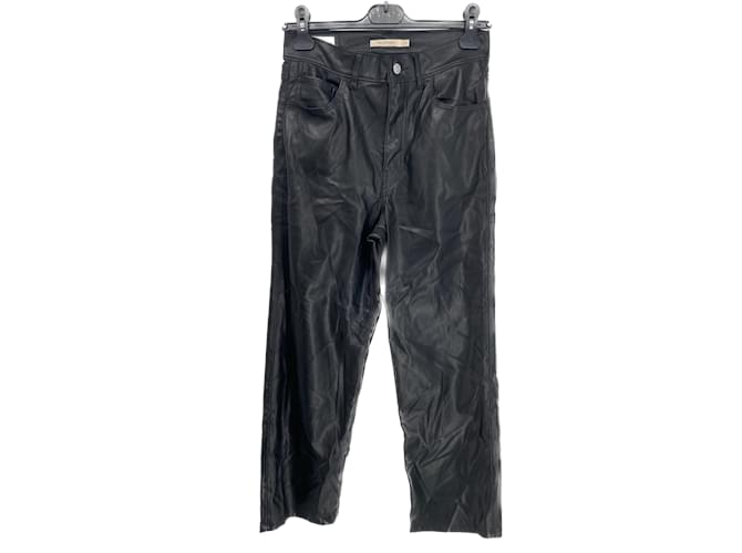 Pantaloni LEVI'S T.fr 36 Leather Nero Pelle  ref.1053907