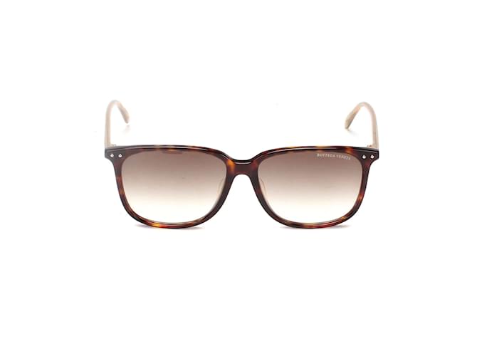 Bottega Veneta Square Tinted Sunglasses Brown Plastic  ref.1053911