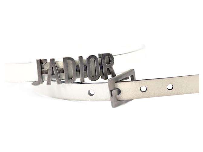 Leather J'adior Double Wrap Bracelet White  ref.1053951