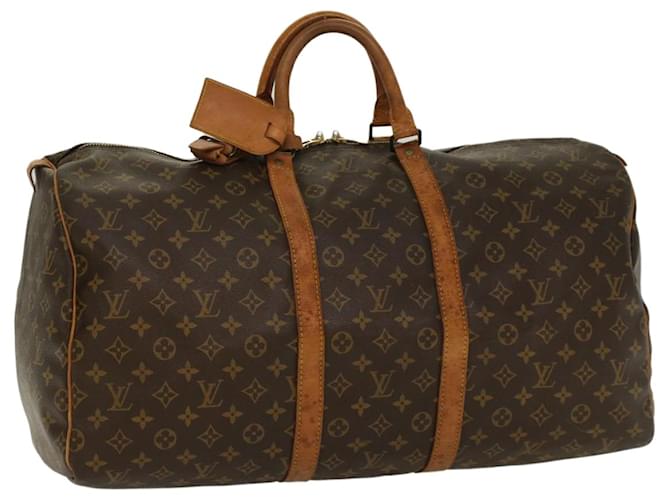 Louis Vuitton Monogram Keepall 55 Boston Bag M41424 LV Auth 51999 Cloth  ref.1054276