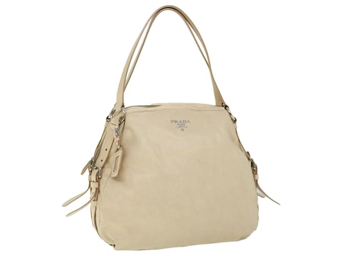 PRADA Sac à Bandoulière Cuir Beige Auth yk8302  ref.1054283