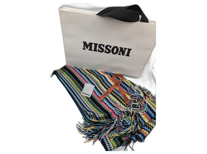 Missoni Zig zag striped poncho Multiple colors Cotton  ref.1054391