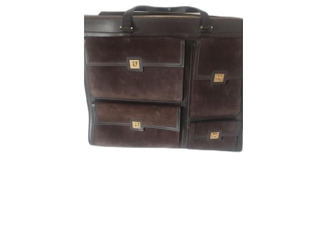 Salvatore Ferragamo Work bag Brown Leather  ref.1054396