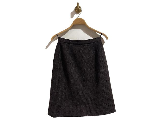 Saias CHANEL T.Internacional S Lã Marrom