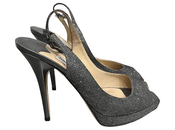JIMMY CHOO Absätze T.EU 39 Glitzer Grau