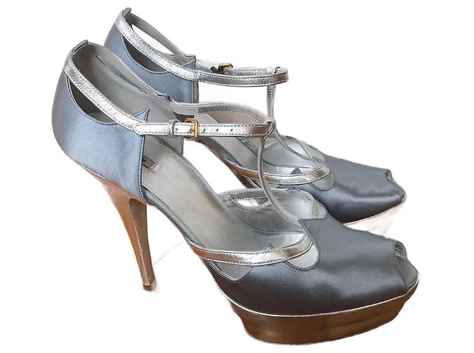 Sandali MIU MIU T.EU 40.5 Tessuto Blu