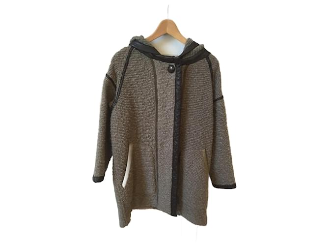 ISABEL MARANT  Coats T.International S Wool Dark grey  ref.1054437