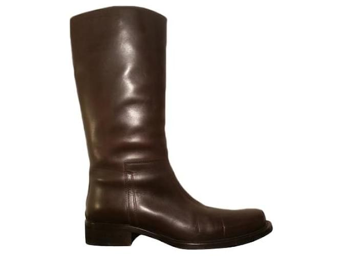 Prada Boots Brown Leather  ref.1054470