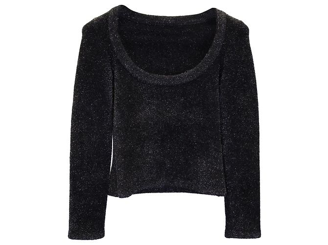 Alaïa Alaia Schimmernder Pullover aus schwarzem Polyamid 
