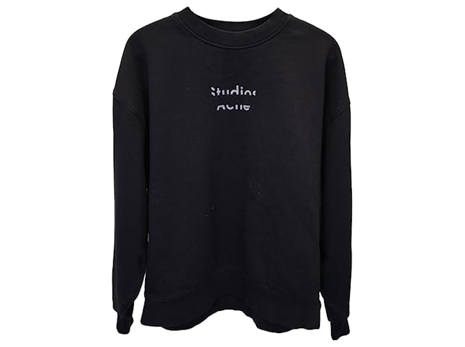 Acne Studios Logo Sweatshirt in Black Organic Cotton  ref.1054495