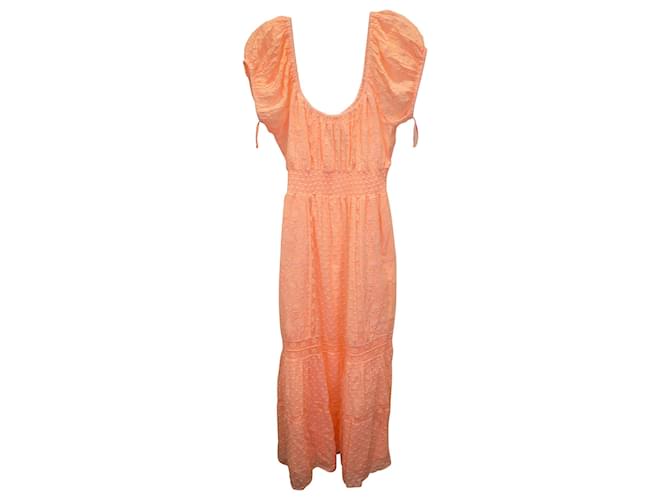 Vestido maxi LoveShackFancy Vernon em algodão laranja  ref.1054505