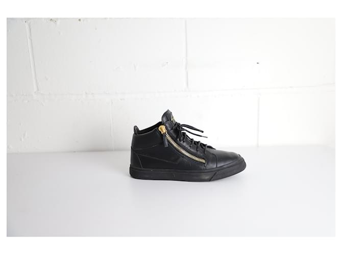 Giuseppe Zanotti Frankie High-Top Sneakers in Black Leather  ref.1054607
