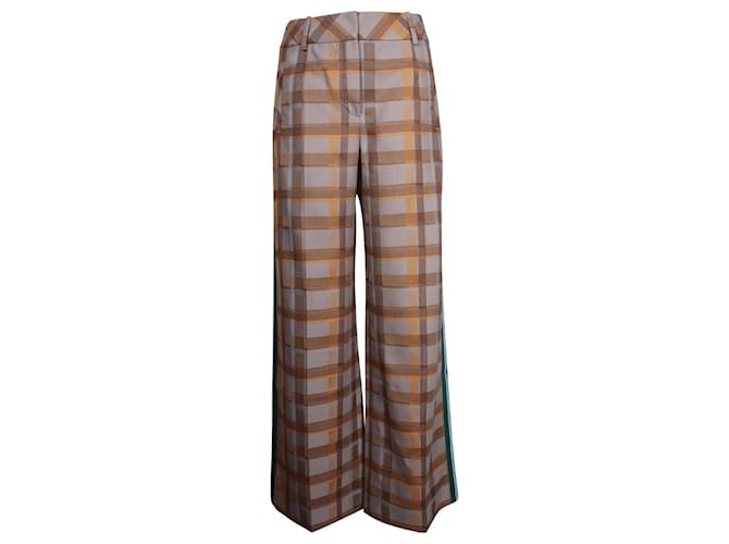 Hermès Hermes Checkered Pants in Multicolor Virgin Wool Multiple colors  ref.1054626