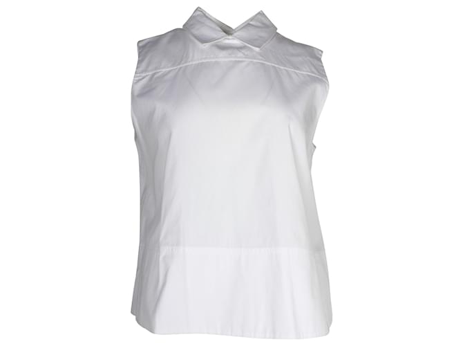 Victoria Beckham Top sem mangas em algodão branco  ref.1054630
