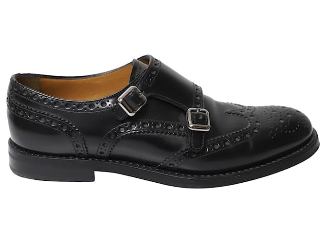 Zapatos brogue Burwood de Church's con tachuelas en cuero negro  ref.1054658