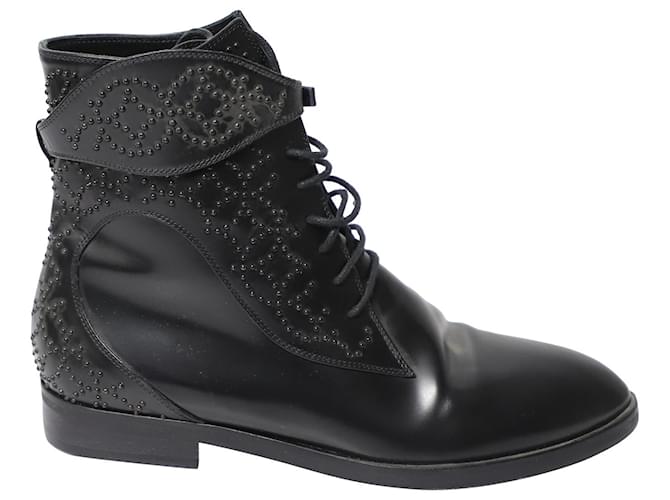 Alaïa Alaia Studded Ankle Boots in Black Leather  ref.1054667