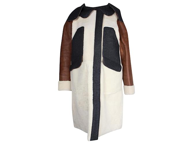 Abrigo de piel Marni Shearling con diseño color block en piel de cordero multicolor  ref.1054680