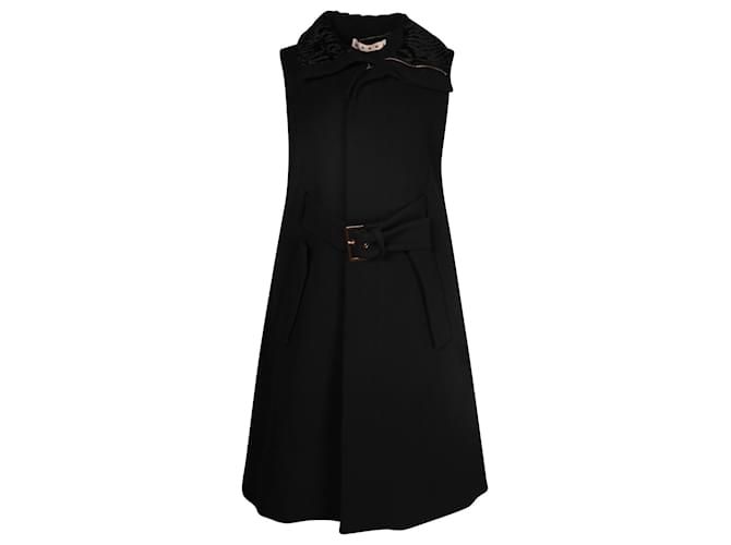 Marni Sleeveless Coat in Black Wool  ref.1054685