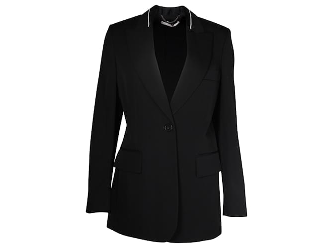 Stella Mc Cartney Stella McCartney Single-Breasted Blazer Jacket in Black Wool  ref.1054690