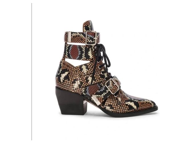Chloé Rylee Ankle Boots Multicolor Snakeskin Leather Multiple colors
