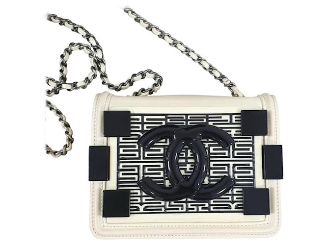 Handbags Chanel Chanel Cream Lambskin Quilted Seamless Greek Boy Brick Flap Bag