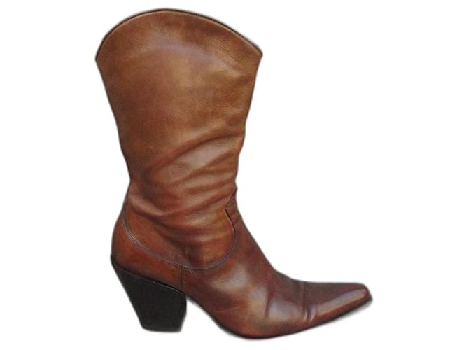 Sartore p boots 38,5 Brown Leather  ref.1054736