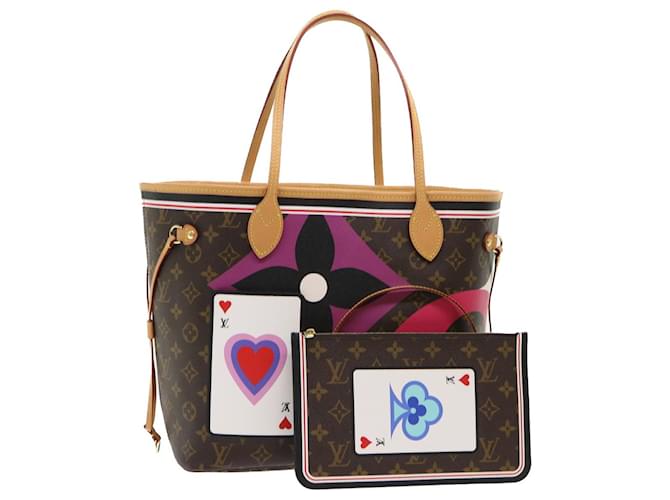 LOUIS VUITTON Monogram Game On Neverfull MM Tote Bag M57452 Auth LV 51264A Toile Monogramme  ref.1054747