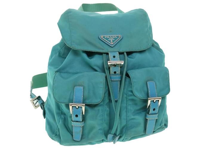 PRADA Backpack Nylon Turquoise Blue Auth 52244  ref.1054789