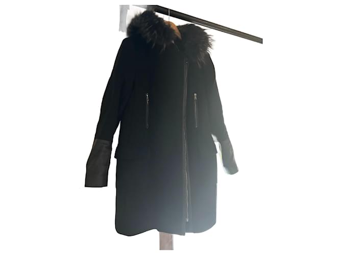 Duffle-Coat Gerson , Fourrure véritable noir ZAPA Laine  ref.1054879