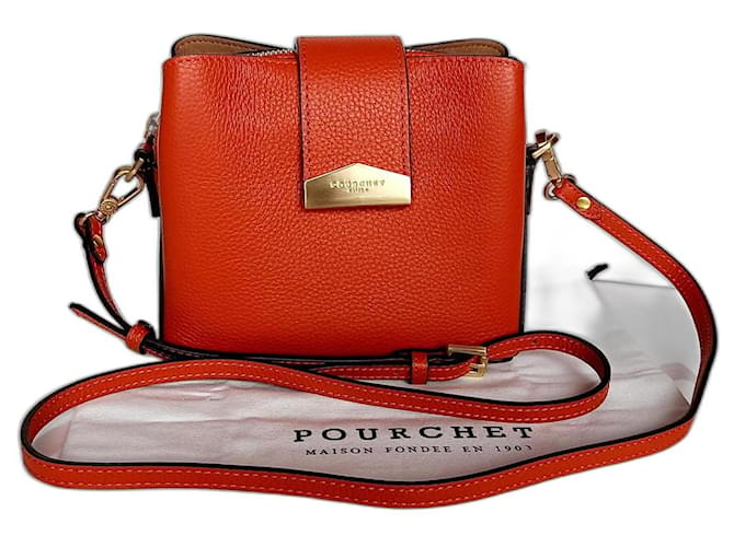 Autre Marque Pourchet model Cavalcade orange leather.  ref.1054899