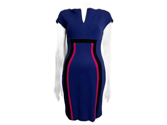 Escada Abito blu pervinca con righe a contrasto Multicolore
