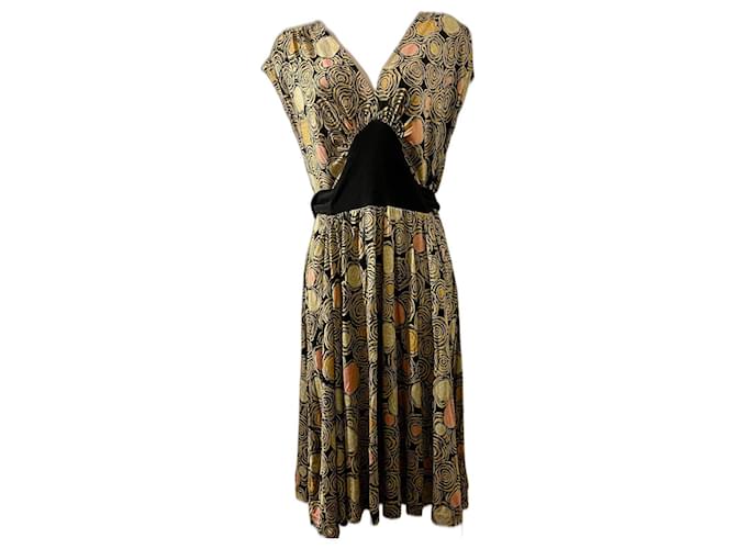 Diane Von Furstenberg Kleid aus Vintage-Seidenwollmischung von DvF Mehrfarben Wolle Viskose  ref.1054905