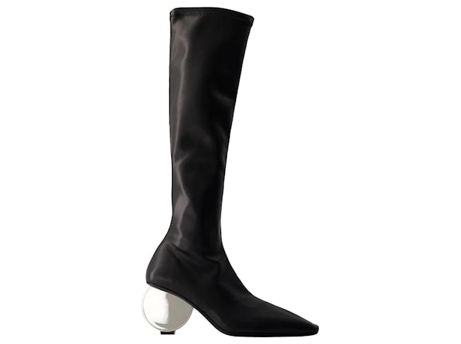 Circle Boots - Courreges - Synthetic Leather - Black Leatherette  ref.1054921