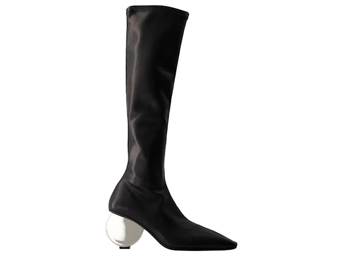 Circle Boots - Courreges - Synthetic Leather - Black Leatherette  ref.1054933