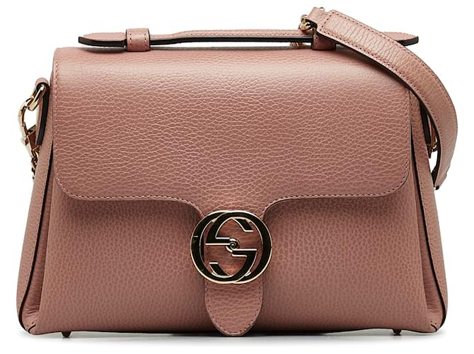 Gucci dollar calfskin small interlocking 2025 g shoulder bag soft pink