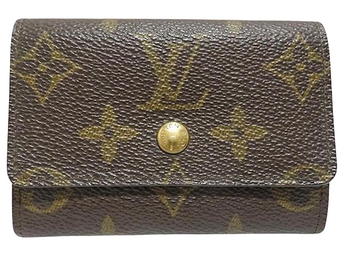 Louis Vuitton Porte monnaie plat Brown Cloth  ref.1055282